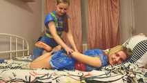 [From archive] Dana & Mishel - Mishel hogtaped on the bed by Dana (video)