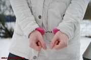 Handcuff fun in the snow