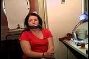 25 YEAR OLD DAY CARE WORKER GETS HER MOUTH STUFFED AND GAGGED WITH PANTYHOSE, CLEAVE GAGGED, F0RCED TO TAKE OFF PANTYHOSE & SMELL THEM, F0RCED TO CHANGE CLOTHS WHILE GAGGED (DVD-75-12)