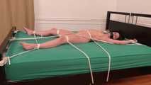 Naked and Spread on the Bed - Reya Fet Bound and Gagged