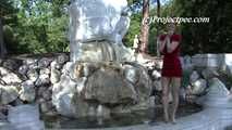 045005 Julia Performs A Peeing Exhibition In The Fountain