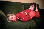 1071 Sandy in Red Pants Hogtie Video and Images