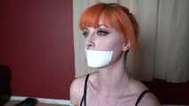 1021 Amber in Vintage Lingerie and Microfoam Tape gag.