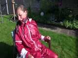 Watch Sandra bound, gagged and nylonhooded in her shiny nylon Rainwear