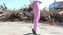 Pink leggings on empty space - part 2