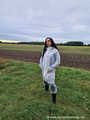 Miss Amira in Lepper nylon rain gear and transparent rain suit with Ilse Jacobsen coat