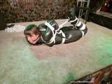 Hogtied in Lycra Catsuit