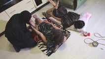 Elvina & Xenia - intruder visit and double hogtie (video)