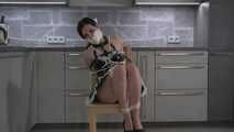 French Maid Amira get bound and gagged