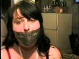 22 YEAR OLD FEISTY DEREK IS BLINDFOLDED, BALL-GAGGED, CROTCH ROPED, BAREFOOT, MOUTH STUFFED, CLEAVE GAGGED & TIE UP IN THE BASEMENT (D55-14)