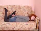 Liska - Redhead's risqué self-bondage shoot