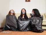 [From archive] Lucky, La Pulya and Xenia - Trio ball tied in trashbags (BTS)