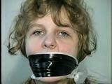 19 Yr OLD SINGLE MOM RONI IS MOUTH STUFFED, HAND, CLEAVE AND WRAP ELECTRICAL TAPE GAGGED (D56-7)