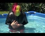 Mara wearing crazy sensation downwear during sunbathing and swimming (Video)