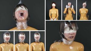 Xiaomeng in Transparent Latex and Bagged