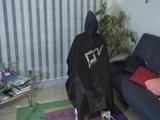 Tied, gagged and two times hooded archive girl (Video)