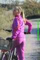 Watch Sandra enjoying her shiny nylon Suit riding a Bike