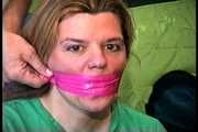 38 Yr OLD SOCIAL WORKER GETS HANDGAGGED, MOUTH STUFFED, CLEAVE GAGGED, TIED WITH RAWHIDE, WRITES RANSOM NOTE, WRAP BONDAGE TAPE GAGGED AND GAG TALKS 