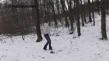 110001 Pretty Student Alicia Pees In The Snow