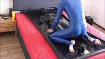 Play with slave girl in a vacuum bed