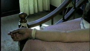 69 Yr OLD SPREAD EAGLE TIED NUDE ON BED (D15-14)
