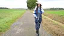 Miss Amira in Lepper nylon rain gear