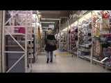 048009 Sandra Takes A Daring Pee In The DIY Store