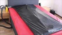 Play with slave girl in a vacuum bed