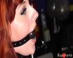 A sensual red head drooling at the bar - video