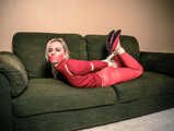 1071 Sandy in Red Pants Hogtie Video and Images