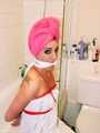 Pink n White Towel Tied