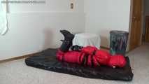 shiny down girl hogtie