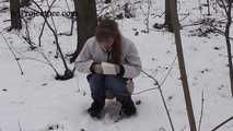 110001 Pretty Student Alicia Pees In The Snow