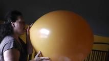 giant balloon in the bed