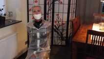 Miss Francine is bound and gagged in a nice short PVC dress covered with a transparent raincoat (extended version)