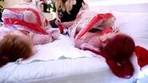 Merida & Ariel - Bossy blonde beauty and her naughty wrapped subs (video)