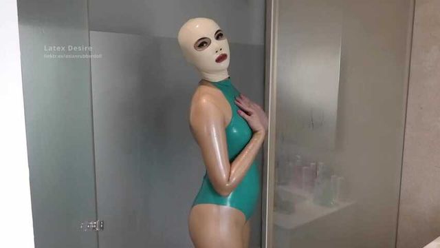 Asianrubberdoll gets naked in the shower