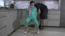 Miss Amira in PVC sauna suit wants to be tied up strictly part 1