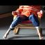 Pia tied and gagged on a chair wearing a shiny orange downjacket (Video)