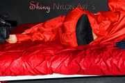 *** HOT HOT HOT*** NEW MODELL*** DESTINY wearing a sexy red shiny nylon rain suit over a black shiny nylon shorts enjoying herself in the cloth (Pics)