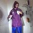 Sexy Sandra during her shaving cream action in the shower wearing a sexy blue shiny nylon rain pants and a shiny nylon purple rain jacket (Video)