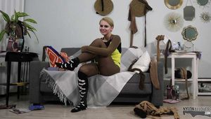 Kira goes mad for pantyhose (video update)