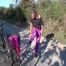 Watch Sandra riding her Bike in her sexy pink shiny nylon Rainsuit