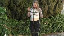 Breasts Bound Public Bondage Walk Training Lesson for Rija Mae