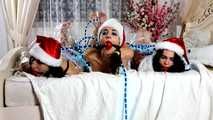 [From archive] Lucky, Nelly, Xenia - Santa’s little helpers hogtied and wrapped up on a bed (video)