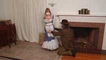 Damsel in the Fireplace - Lorelei in Blue Dress