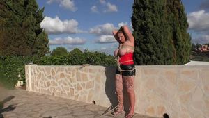 Bettine - Big Breasts tied in Public