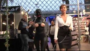 Blind Bondage Walk with Lycra Catsuit