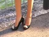 peep toe high heels