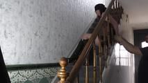 Kim tricked on stairs